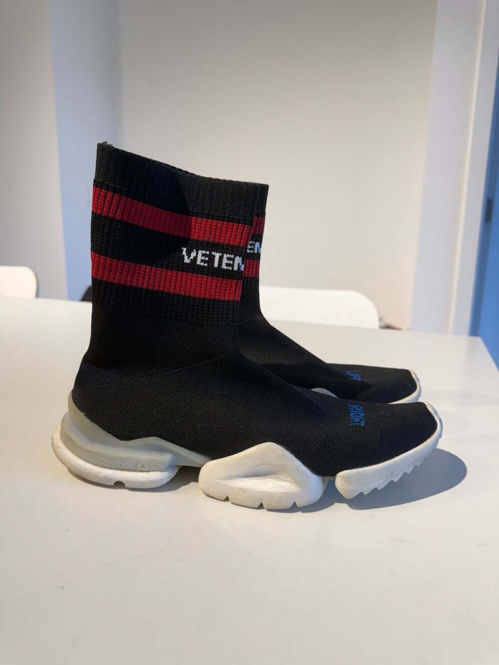 Vetements X Reebok Sock Pump High Top Sneakers Black Red Size 9